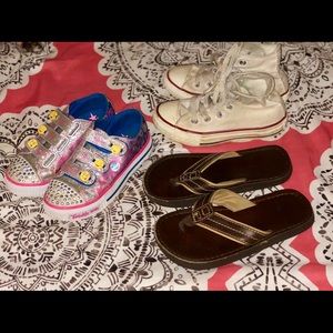 3 pair of toddler girl shoes
